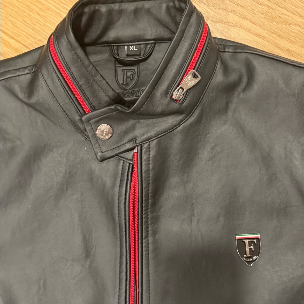 NWT - F Collection Men's Black Jacket with Red Accents